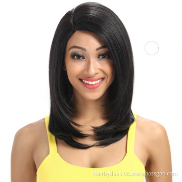 Rebecca fashion brand 18 Inches  U Part Straight Hair Elastic Synthetic Lace part Wig Synthetic hair Wigs For Black Woman